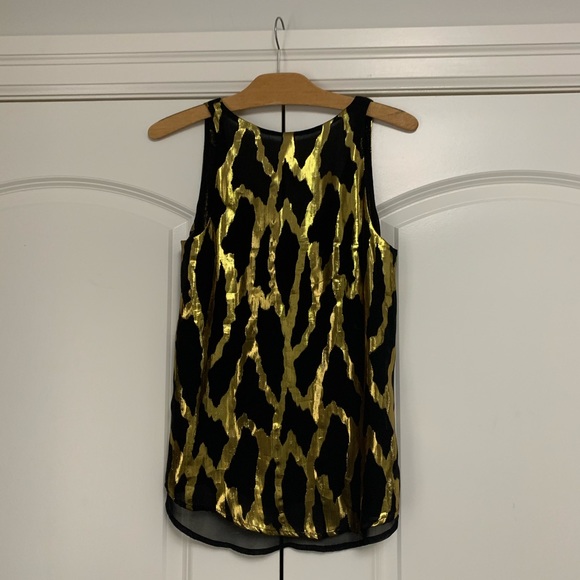 ❤️Eight Sixty Metallic Gold and Black Blouse XS - Picture 3 of 4